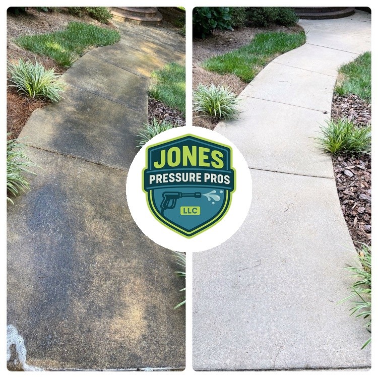 Before and after pressure washing by Jones Pressure Pros